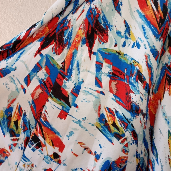 NWT Chelsea & Theodore Vivid Colors Abstract Scuba Skirt 3X - Picture 5 of 10